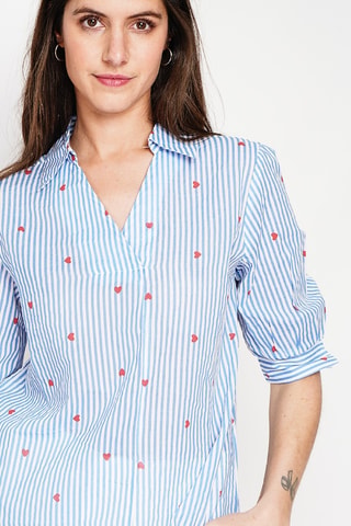 Blusa de lino - Azul