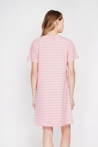 Vestido recto de lino - Rosa