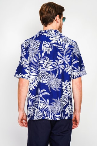 Camisa de lino - Blanco y azul