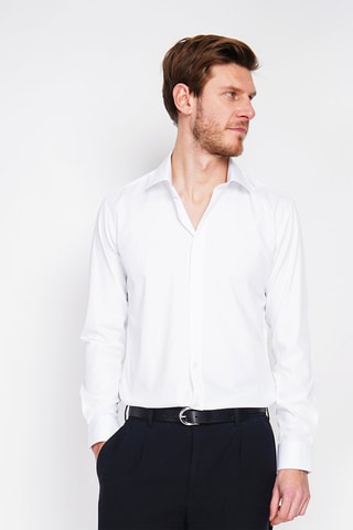 Camisa recta de bambú - Blanco