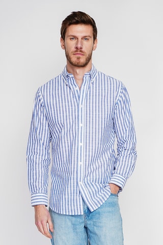 Camisa de lino - Azul marino
