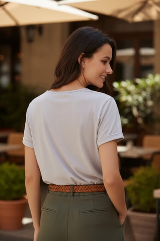 Camiseta de lino - Beige