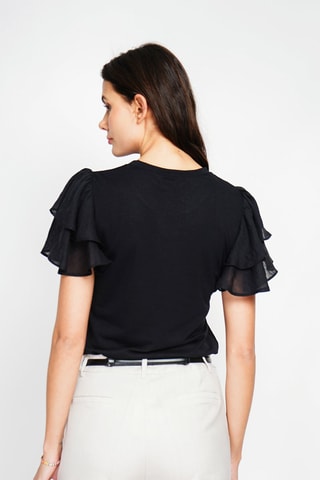 Top de lino - Negro