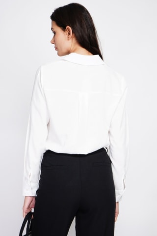 Camisa regular fit de lino - Blanco