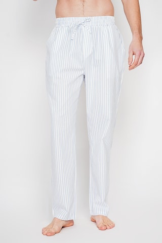 Pantalón recto de lino - Azul