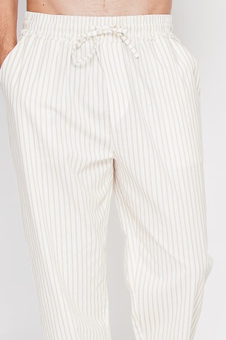 Pantalón recto de lino - Beige