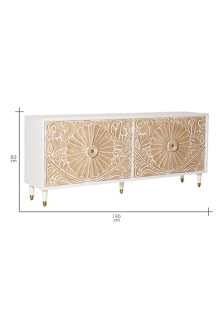 Buffet 4 portes en manguier - 190 x 40 x 80 cm