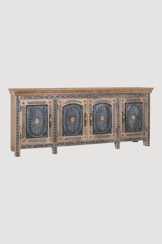 Enfilade 2 portes en teck - 93 x 217 x 49 cm