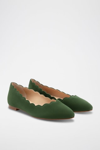 Ballerine in pelle scamosciata - Verde - Verde