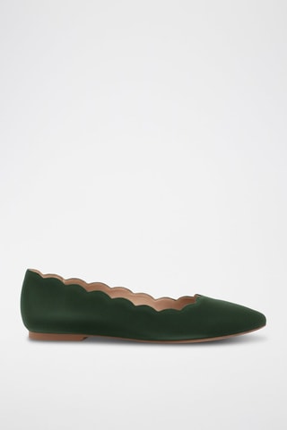 Ballerine in pelle scamosciata - Verde - Verde