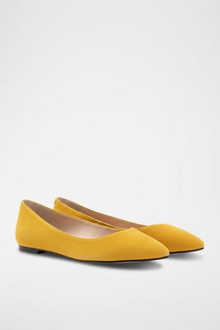 Ballerine in pelle scamosciata - Senape - Giallo