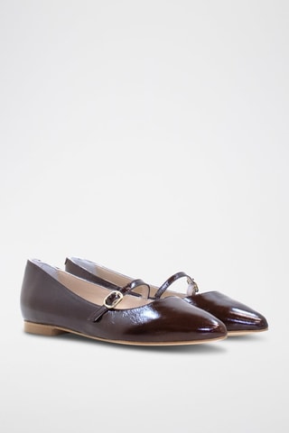 Scarpe baby con tacco in pelle - Marrone scuro - Marrone