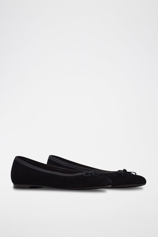 Ballerine in pelle scamosciata - Nero - Nero