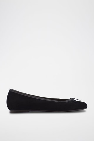 Ballerine in pelle scamosciata - Nero - Nero