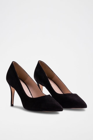 Décolleté in pelle scamosciata - Nero - Nero