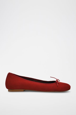 Ballerine in pelle scamosciata - Rosso - Rosso