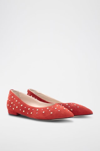 Ballerine in pelle scamosciata - Rosso - Rosso
