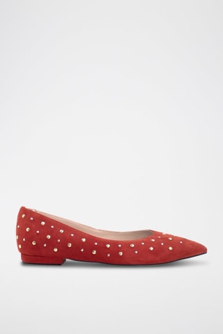 Ballerine in pelle scamosciata - Rosso - Rosso