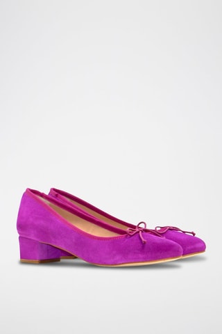 Décolleté in pelle scamosciata - Fucsia - Rosa