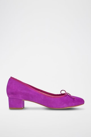 Décolleté in pelle scamosciata - Fucsia - Rosa