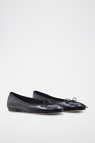 Ballerine in pelle - Nero - Bianco e nero