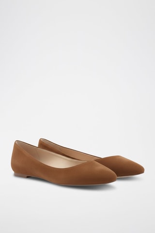Ballerine in pelle scamosciata - Cammello - Marrone