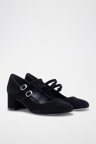 Scarpe baby con tacco in pelle scamosciata - Nero - Nero