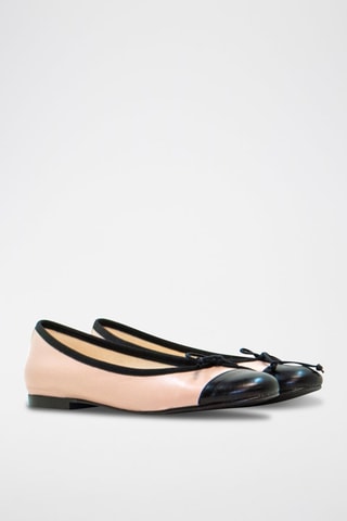 Ballerine in pelle nappa - Nero - Nero e beige