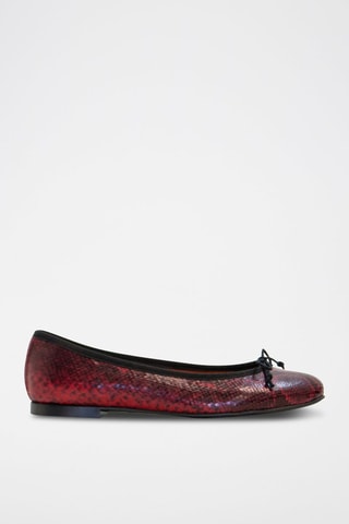 Ballerine in pelle di pitone - Rosso - Nero e rosso