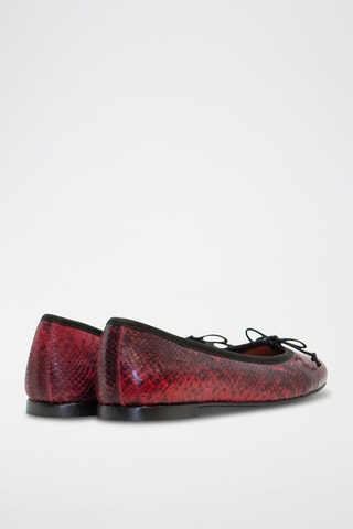 Ballerine in pelle di pitone - Rosso - Nero e rosso