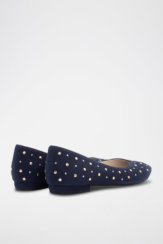 Ballerine in pelle scamosciata - Navy - Navy