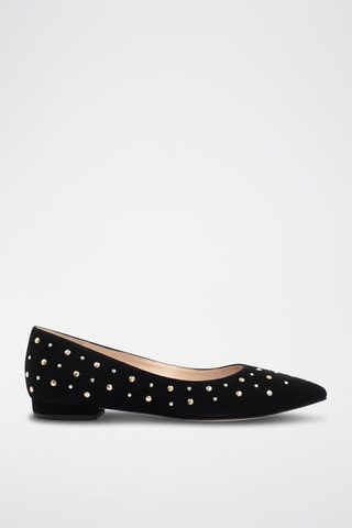 Ballerine in pelle scamosciata - Nero - Nero