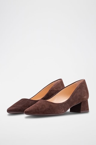 Décolleté in pelle scamosciata - Marrone - Marrone