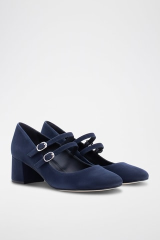 Scarpe baby con tacco in pelle scamosciata - Navy - Navy