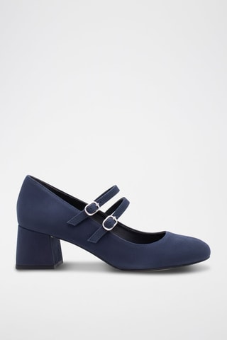Scarpe baby con tacco in pelle scamosciata - Navy - Navy