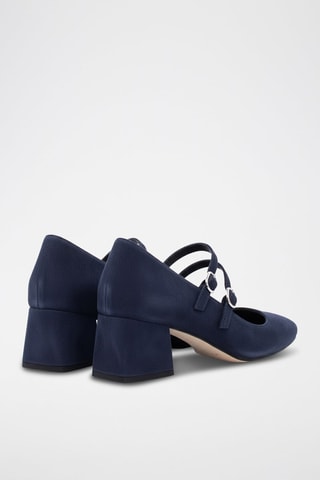 Scarpe baby con tacco in pelle scamosciata - Navy - Navy