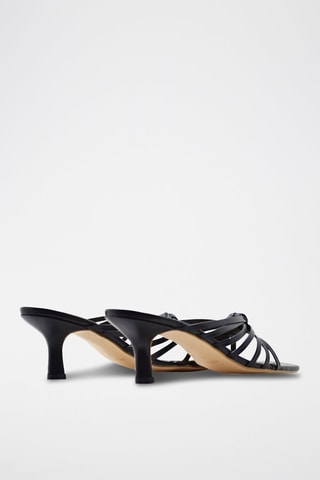 Sandali con tacco in pelle Mercedes Nero - Nero