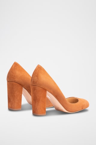 Décolleté in pelle - Marrone
