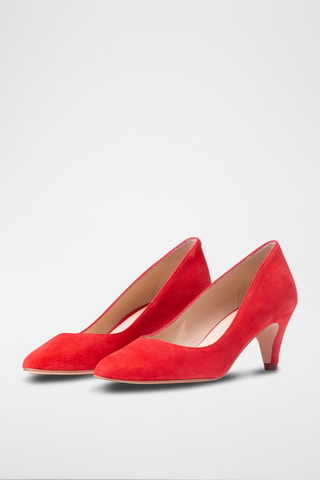 Décolleté in pelle scamosciata - Rosso