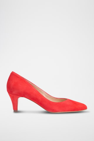 Décolleté in pelle scamosciata - Rosso
