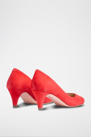 Décolleté in pelle scamosciata - Rosso