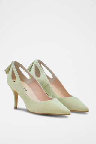 Décolleté in pelle scamosciata - Verde