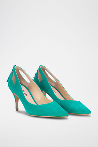 Décolleté in pelle scamosciata - Verde