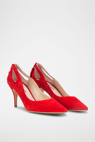 Décolleté in pelle scamosciata - Rosso