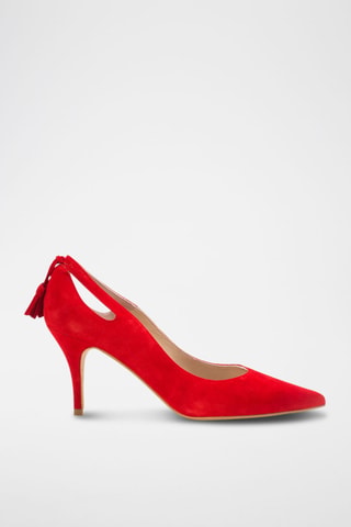 Décolleté in pelle scamosciata - Rosso