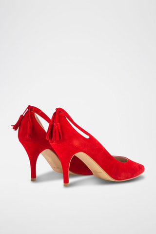Décolleté in pelle scamosciata - Rosso