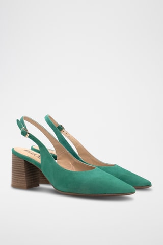 Décolleté in pelle scamosciata - Verde