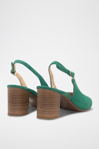 Décolleté in pelle scamosciata - Verde