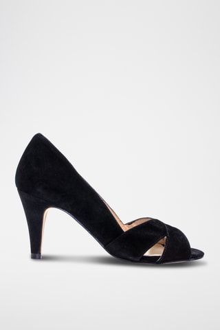 Sandali in pelle scamosciata - Nero