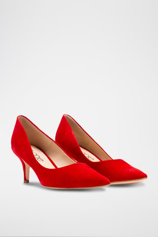 Décolleté in pelle scamosciata - Rosso